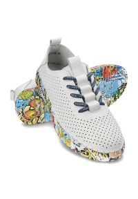 Białe Półbuty Artiker Wygodne Sneakersy Damskie. Okazja: na spacer. Kolor: biały. Materiał: skóra. Szerokość cholewki: normalna #6