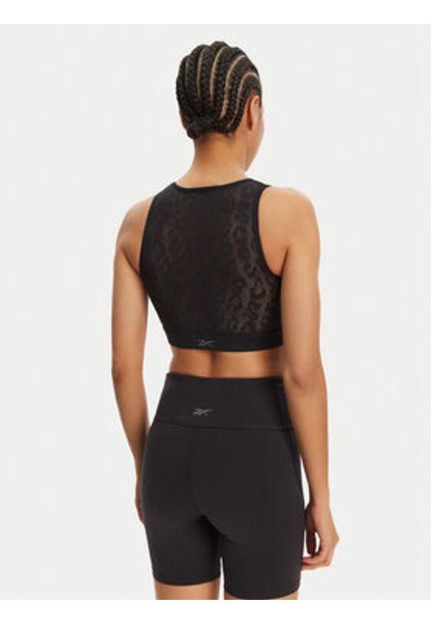 Reebok Biustonosz braletka Mesh Bralette 118654 Czarny. Kolor: czarny. Materiał: syntetyk