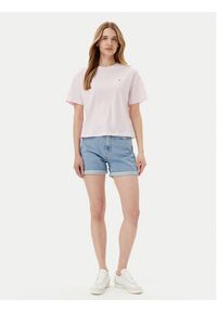 TOMMY HILFIGER - Tommy Hilfiger T-Shirt UW0UW05763 Różowy Regular Fit. Kolor: różowy. Materiał: bawełna