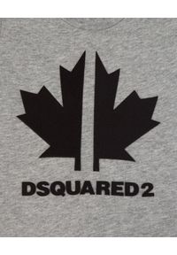 DSQUARED2 KIDS - Szara koszulka z czarnym logo 0-3 lata. Kolor: szary. Materiał: bawełna. Wzór: aplikacja, napisy, nadruk. Sezon: lato