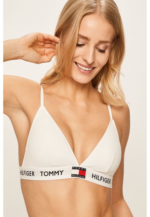 TOMMY HILFIGER - Tommy Hilfiger - Biustonosz. Kolor: biały. Rodzaj stanika: wyciągane miseczki. Wzór: gładki
