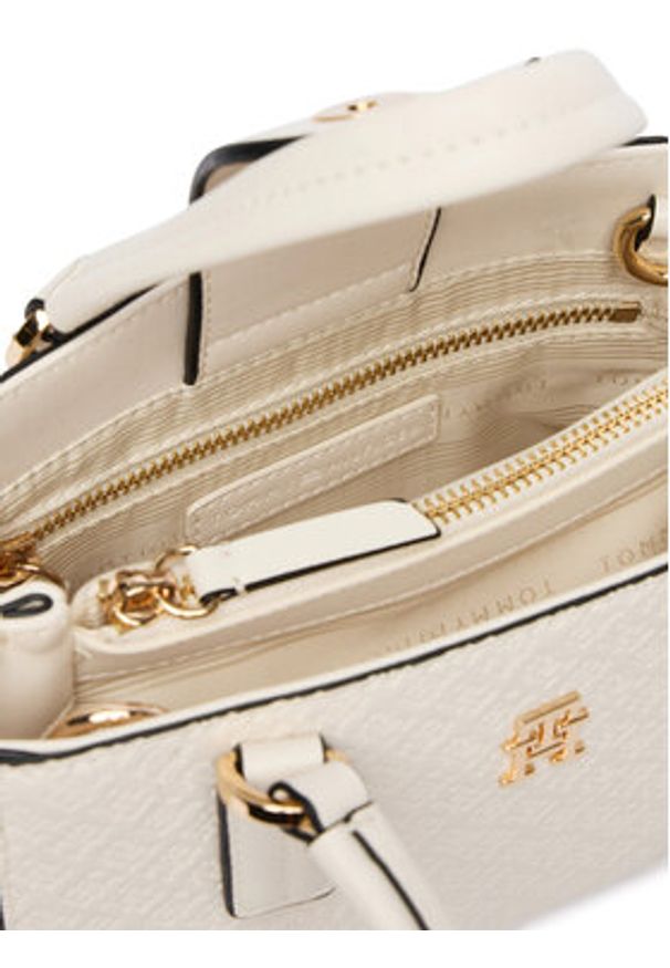 TOMMY HILFIGER - Tommy Hilfiger Torebka Th Daily Mini Tote Mono AW0AW18416 Biały. Kolor: biały. Materiał: skórzane
