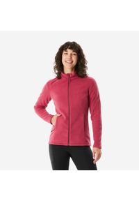 quechua - Polar turystyczny damski Quechua MH500 zamek. Kolor: czerwony, wielokolorowy, różowy, brązowy. Materiał: materiał, poliester