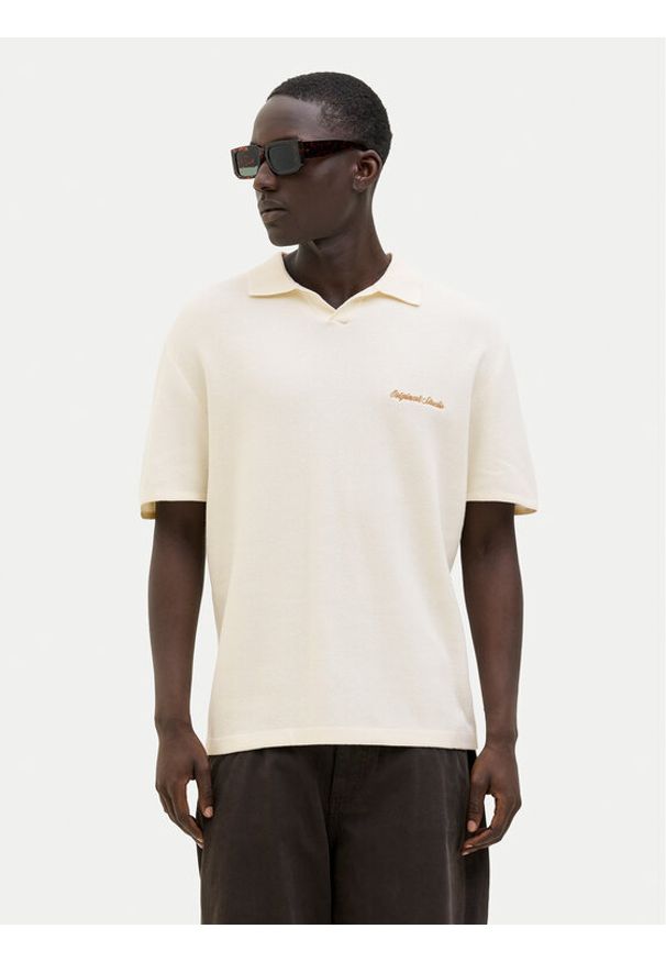 Jack & Jones Polo Norrebro 12297926 Écru Relaxed Fit. Typ kołnierza: polo. Materiał: bawełna