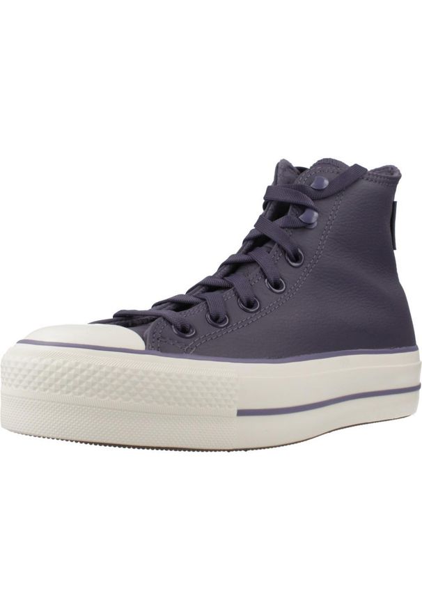 Converse - Buty CONVERSE CHUCK TAYLOR ALL STAR LIFT HI SHADOW Fioletowy. Kolor: fioletowy. Materiał: skóra, materiał. Styl: sportowy