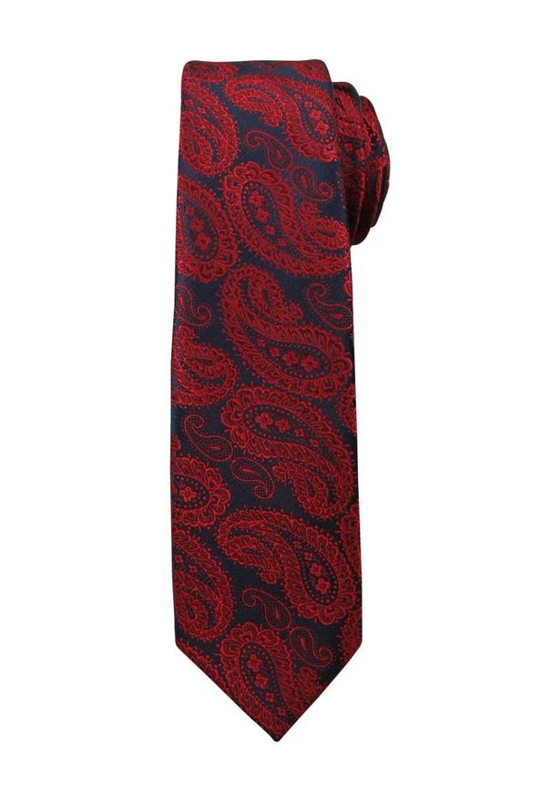 Modny i Elegancki Krawat Alties - Duży, Czerwony Wzór Paisley. Kolor: czerwony. Materiał: tkanina. Wzór: paisley. Styl: elegancki
