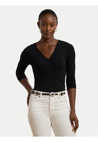 Lauren Ralph Lauren Bluzka 200824366001 Czarny Slim Fit. Kolor: czarny. Materiał: wiskoza