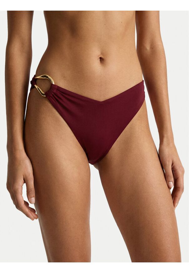 Guess Dół od bikini E6GO11 KF590 Bordowy. Kolor: czerwony. Materiał: syntetyk