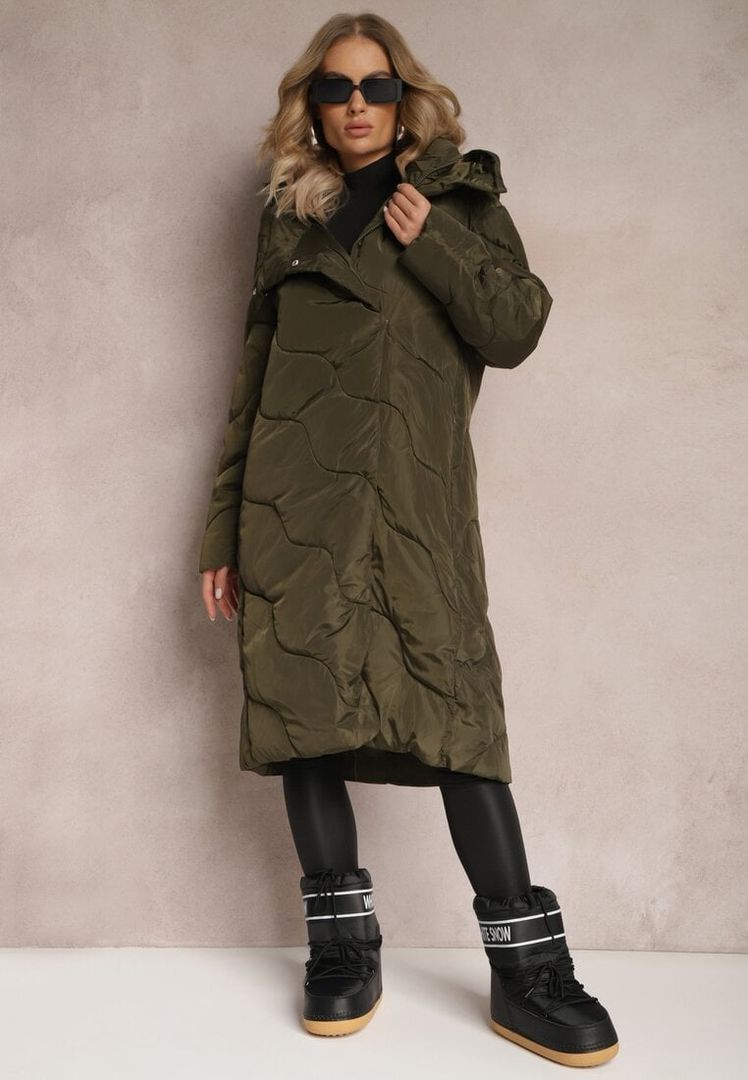 Zielona kurtka Renee z kapturem 3100002678409 - Kurtki damskie