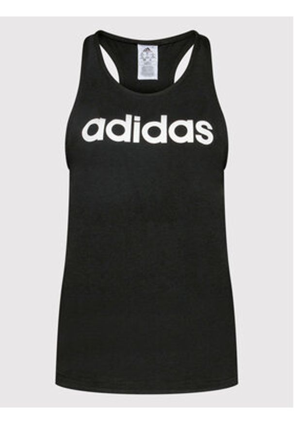 Adidas - adidas Top Essentials Logo GL0566 Czarny Regular Fit. Kolor: czarny. Materiał: bawełna