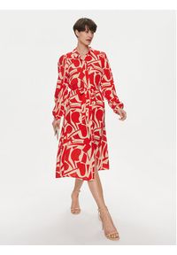 only - ONLY Sukienka koszulowa Halia 15315986 Czerwony Regular Fit. Kolor: czerwony. Materiał: wiskoza. Typ sukienki: koszulowe