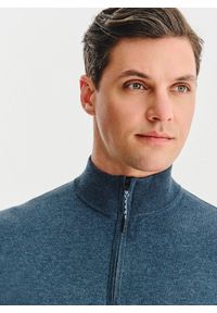 Pako Lorente - PAKO LORENTE – Granatowy sweter z rozpinaną stójką. Okazja: na co dzień. Typ kołnierza: kołnierzyk stójkowy. Kolor: niebieski. Materiał: wiskoza, poliester. Sezon: jesień. Styl: casual #9