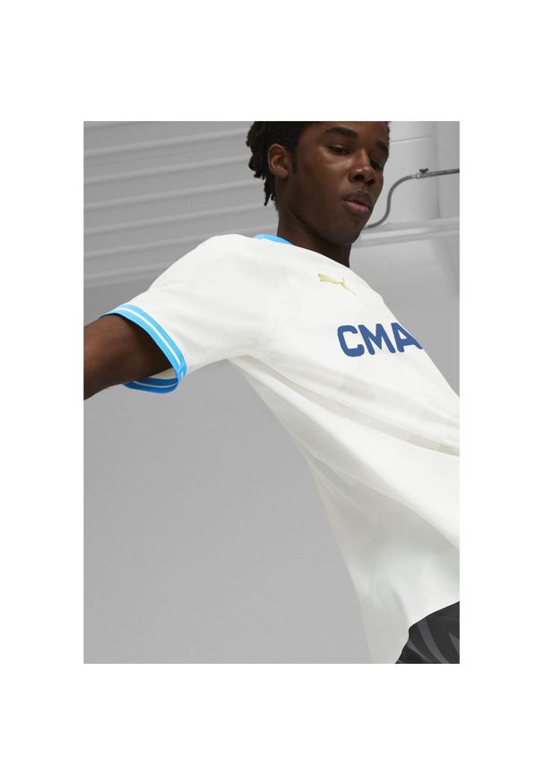 Puma - Męska koszulka domowa Olympique de Marseille 23/24 PUMA. Kolor: biały, wielokolorowy, niebieski