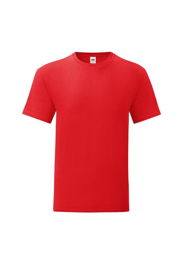 FRUIT OF THE LOOM - Kultowa Koszulka Unisex Dla Dorosłych. Kolor: czerwony. Sport: turystyka piesza