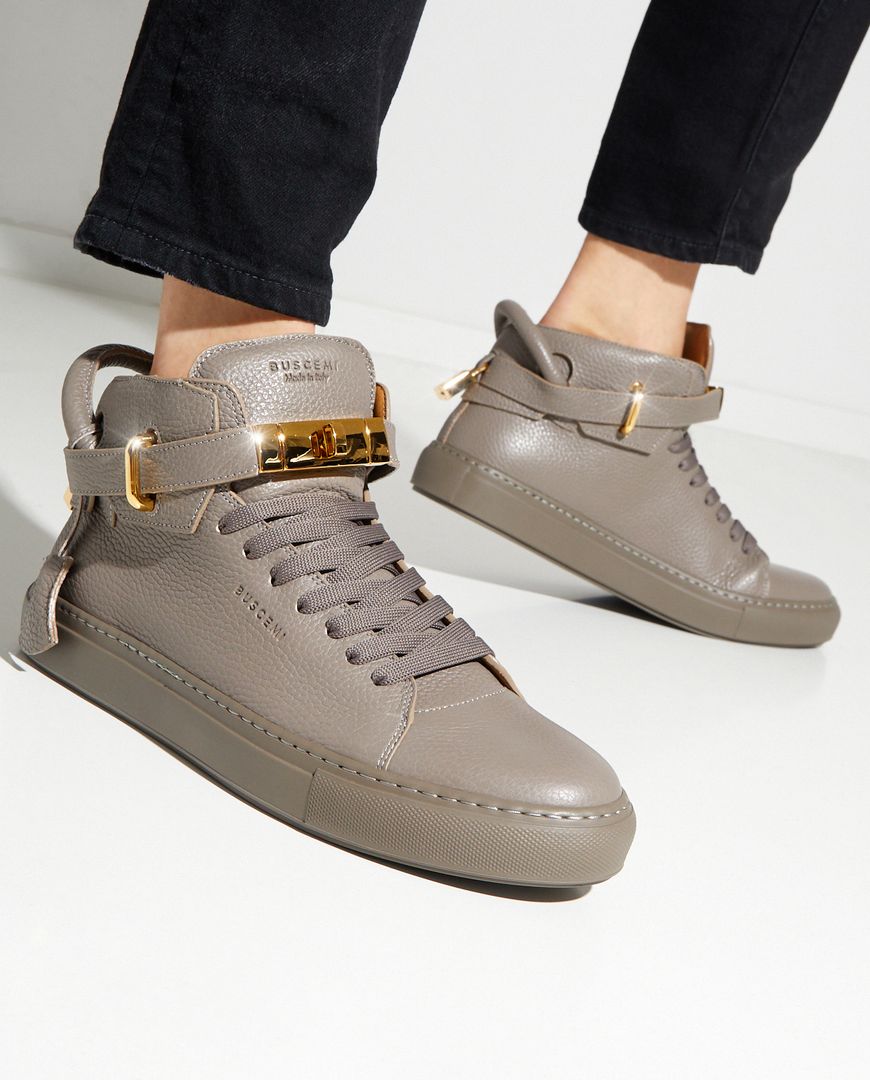 Br zowe sneakersy BUSCEMI z aplikacjami z cholewk BCW21701