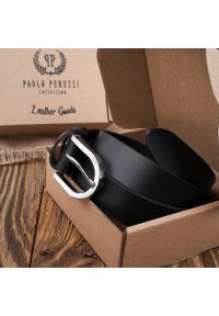 Pasek damski 90 cm czarny PAOLO PERUZZI PG-01-BLS-90. Kolor: czarny. Materiał: skóra #1