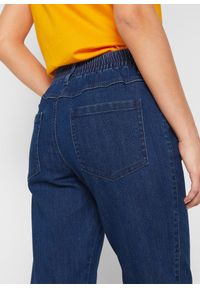 bonprix - Spodnie Straight, mid waist, z wygodnym paskiem (2 pary). Kolor: niebieski #3