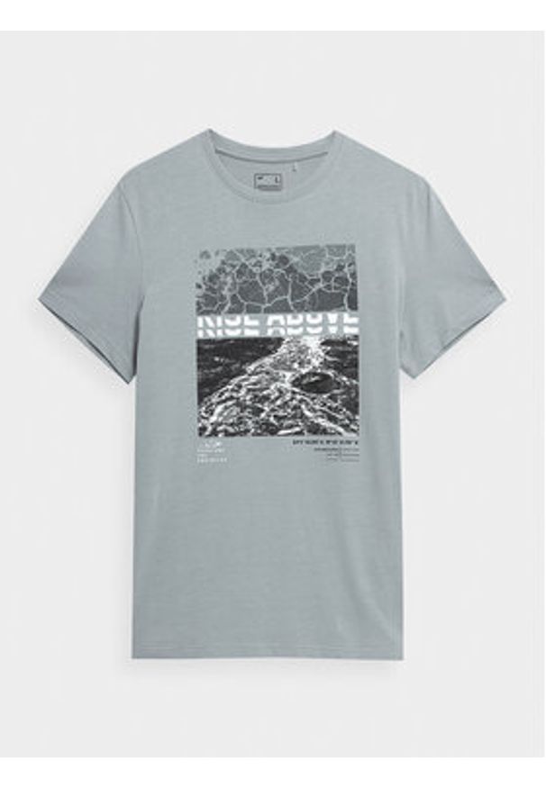 4f - 4F T-Shirt 4FSS23TTSHM490 Szary Regular Fit. Kolor: szary. Materiał: bawełna