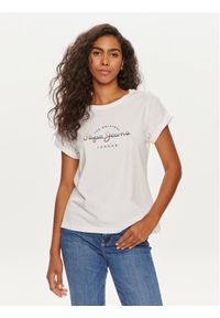 Pepe Jeans T-Shirt Evette PL505880 Biały Regular Fit. Kolor: biały. Materiał: bawełna