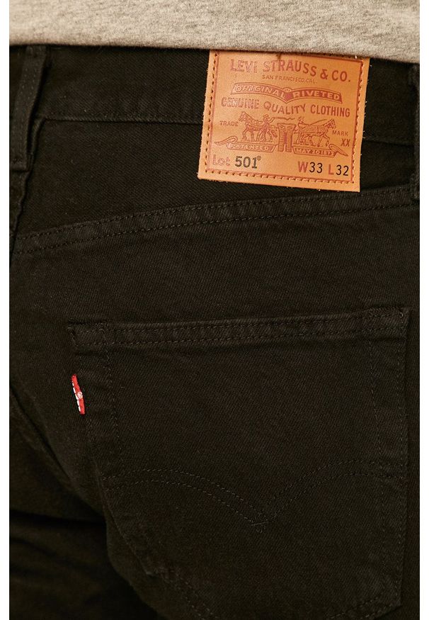 Levi's® - Levi's - Jeansy 501 Regular Fit. Okazja: na spotkanie biznesowe. Kolor: czarny. Wzór: aplikacja. Styl: biznesowy