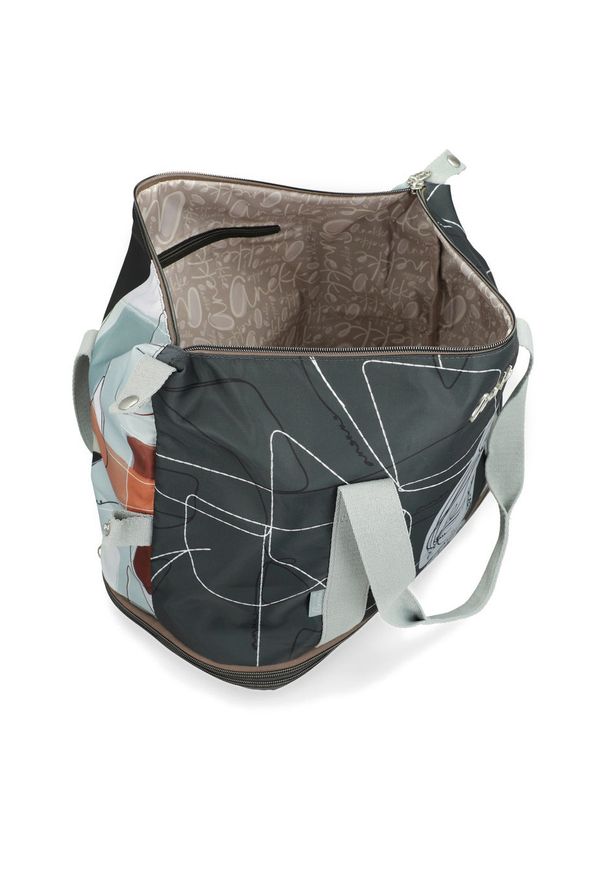 Torba podróżna damska Anekke, wykonana z materiału tekstylnego z dekoracyjnym nadrukiem rozkładana, kolorowa, 42588-002. Materiał: materiał. Wzór: kolorowy, nadruk. Styl: casual, klasyczny, elegancki