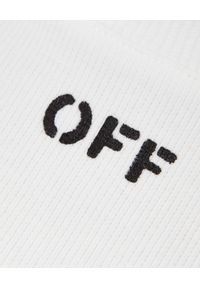 OFF-WHITE - Krótki top z logo. Kolor: biały. Materiał: bawełna. Długość: krótkie. Wzór: aplikacja. Styl: sportowy #5