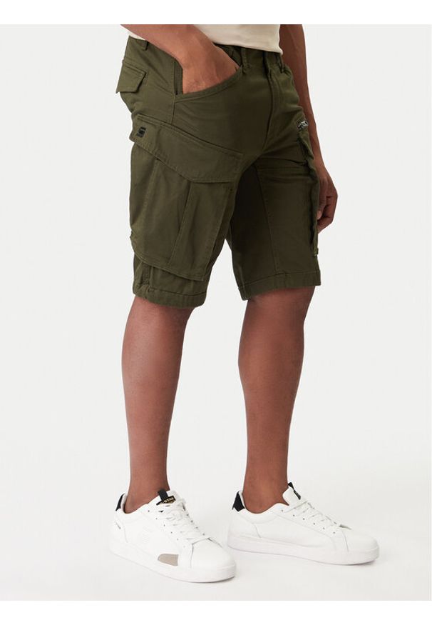 G-Star RAW - G-Star Raw Szorty materiałowe Rovic Zip D26214-5126 6059 Khaki Relaxed Fit. Kolor: brązowy. Materiał: bawełna