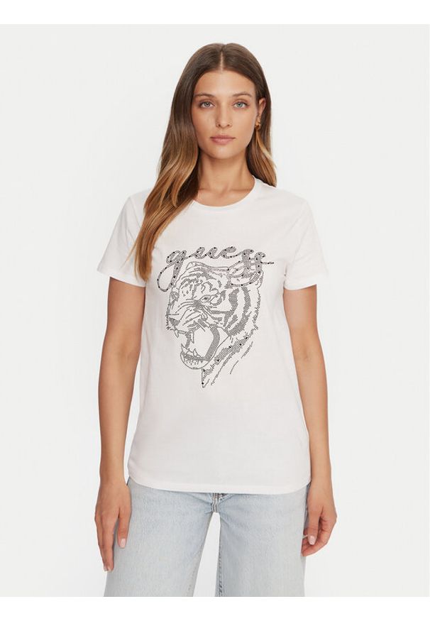 Guess T-Shirt W5BI32 K9RM1 Biały Relaxed Fit. Kolor: biały. Materiał: bawełna