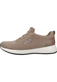 skechers - Tenisówki Skechers Model Squad Kolor Brązowy. Kolor: brązowy. Materiał: syntetyk, tkanina. Model: Skechers Sport. Sport: turystyka piesza
