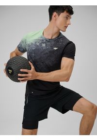 4f - 4F Koszulka treningowa regular szybkoschnąca męska - zielona XL. Kolor: zielony. Materiał: skóra. Sport: fitness #1