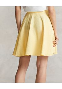 Ralph Lauren - RALPH LAUREN - Lniana spódnica zapinana na guziki. Kolor: żółty. Materiał: len #2