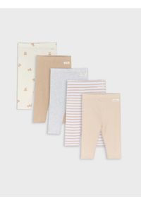 Sinsay - Legginsy 5 pack - kremowy. Kolor: kremowy #1