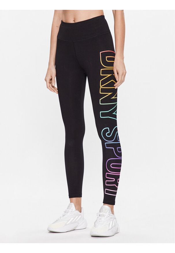 DKNY Sport Legginsy DP3P2988 Czarny Active Fit. Kolor: czarny. Materiał: bawełna. Styl: sportowy