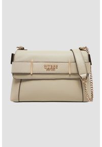 Guess - GUESS Taupe damska torebka Anadela. Kolor: beżowy. Materiał: skórzane