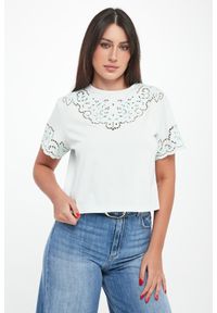 Twinset Milano - T-shirt damski ażurowy TWINSET. Wzór: ażurowy #1