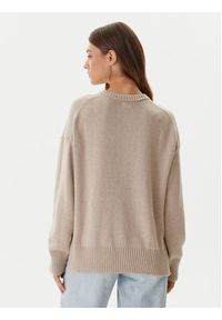 Guess Jeans Sweter W4BR12 Z3HM1 Beżowy Relaxed Fit. Kolor: beżowy. Materiał: bawełna #4