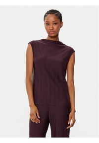 Gina Tricot Bluzka 23481 Bordowy Regular Fit. Kolor: czerwony. Materiał: syntetyk