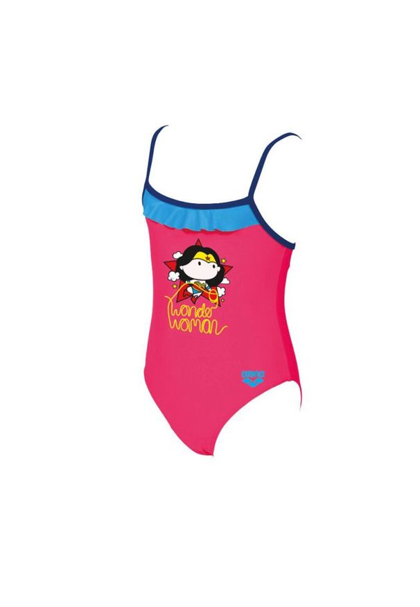 Strój kąpielowy dziewczęcy jednoczęściowy na basen Arena Wonder Woman. Kolor: różowy
