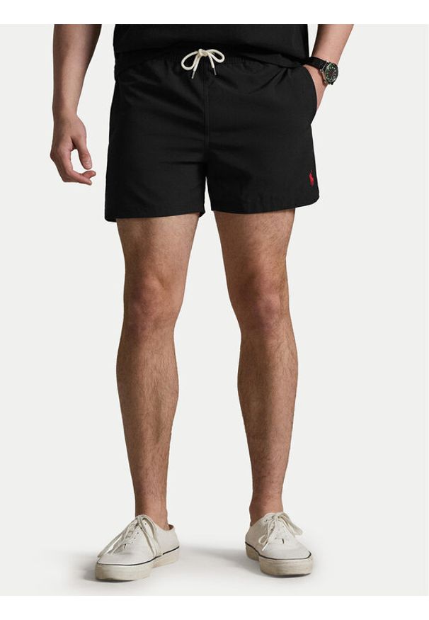 Polo Ralph Lauren Szorty kąpielowe 710B16721010 Czarny Slim Fit. Kolor: czarny. Materiał: syntetyk