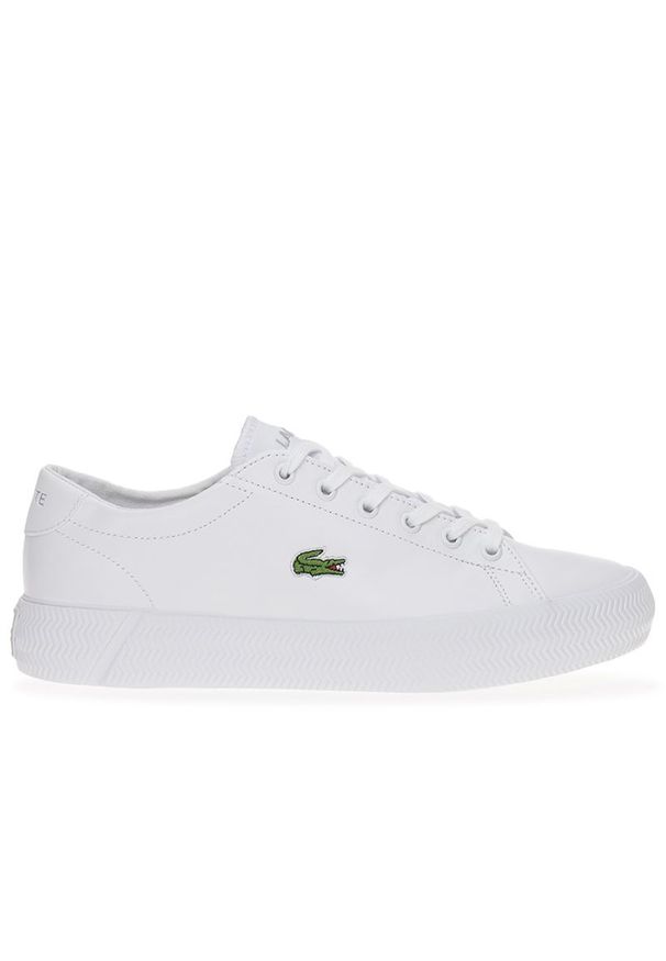 Buty Lacoste Vulcanized 741CMA0014-21G - białe. Okazja: na co dzień. Zapięcie: sznurówki. Kolor: biały. Materiał: skóra, guma. Szerokość cholewki: normalna. Wzór: aplikacja