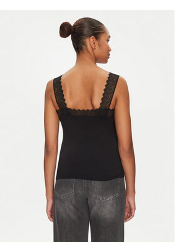 Morgan Top 242-DNAE Czarny Slim Fit. Kolor: czarny. Materiał: wiskoza