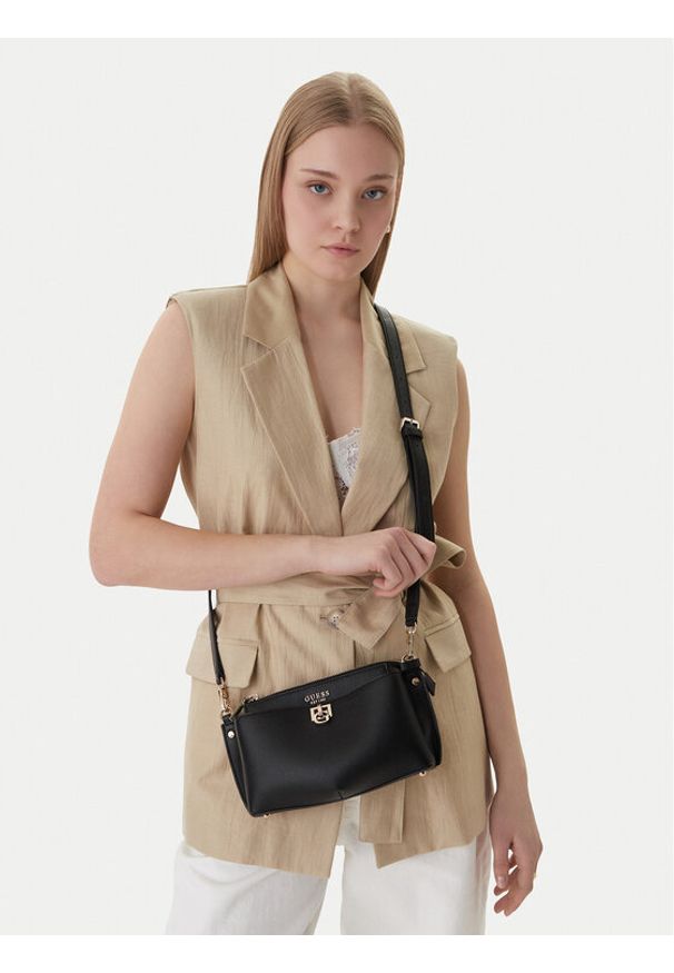 Guess Torebka Bianca Mini HWBG99 07720 Czarny. Kolor: czarny. Materiał: skórzane