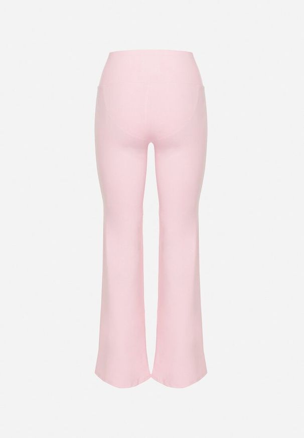 Born2be - Różowe Legginsy Dzwony z Wysokim Stanem i Szeroką Gumką w Talii Idoreia. Okazja: na co dzień. Stan: podwyższony. Kolor: różowy. Styl: casual, elegancki