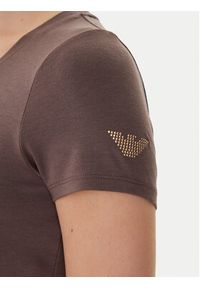 EA7 Emporio Armani T-Shirt 8NTT65 TJDQZ U6063 Brązowy Slim Fit. Kolor: brązowy. Materiał: bawełna