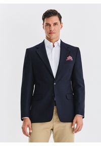 Pako Lorente - PAKO LORENTE - Wełniana marynarka w kolorze granatowym. Kolor: niebieski. Materiał: wełna #1