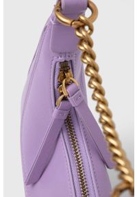 Pinko torebka skórzana kolor fioletowy. Kolor: fioletowy. Materiał: skórzane #2
