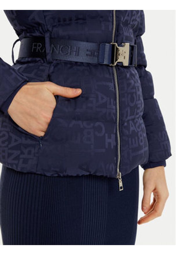 Elisabetta Franchi Kurtka przejściowa PI-70D-46E2-V300 Granatowy Regular Fit. Kolor: niebieski. Materiał: syntetyk