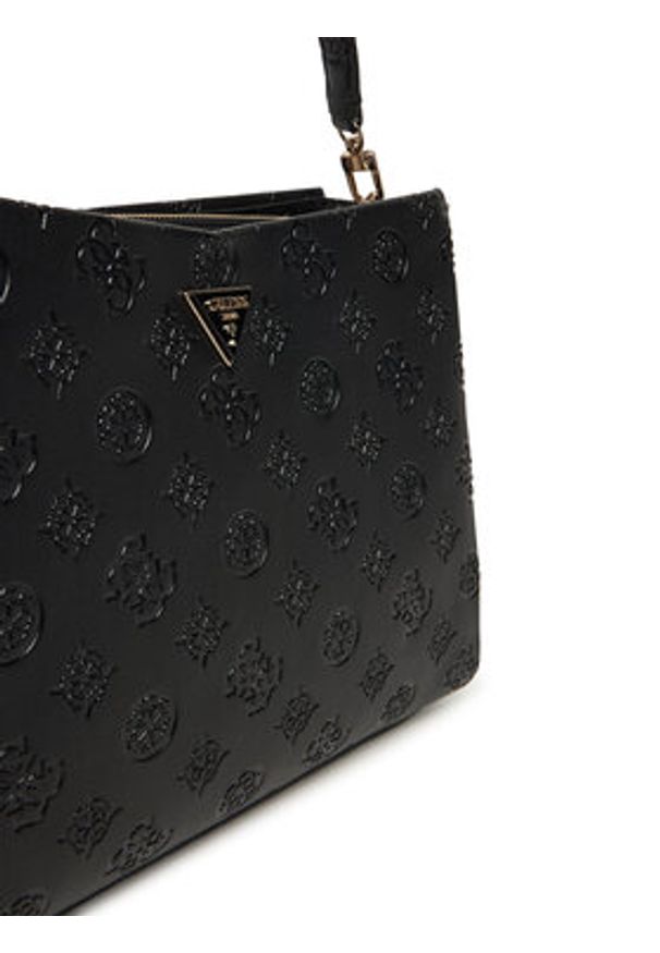 Guess Torebka Tisha HWPD77 64070 Czarny. Kolor: czarny. Materiał: skórzane