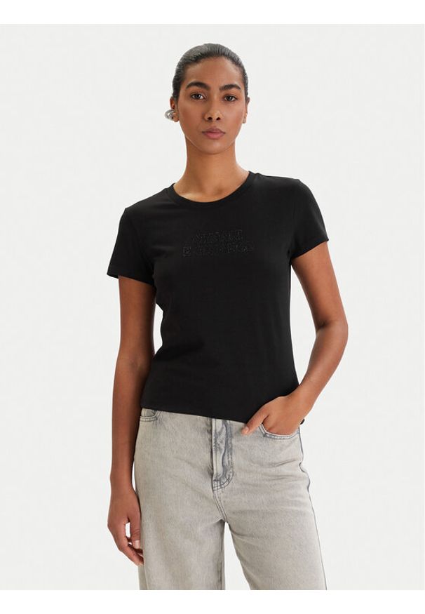 Armani Exchange T-Shirt XW002293 AF17173 UC001 Czarny Slim Fit. Kolor: czarny. Materiał: bawełna