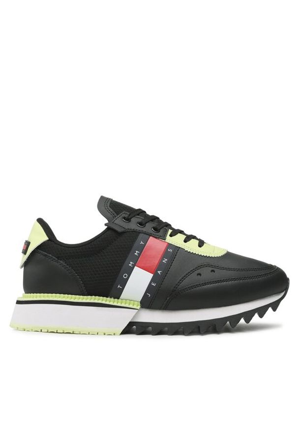 Tommy Jeans Sneakersy Cleated EM0EM01168 Czarny. Kolor: czarny. Materiał: materiał